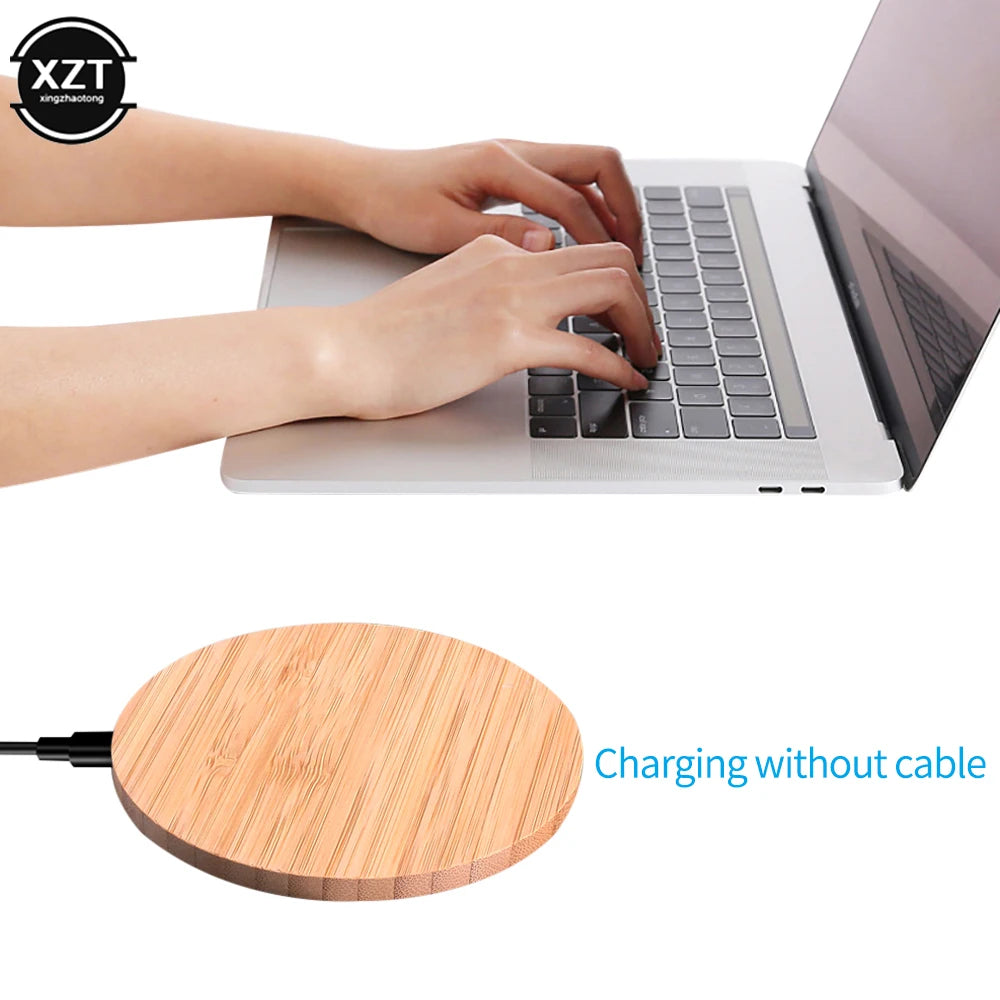 Quick Charge Wood Wireless Charger for Mobile Phone 5W Wooden Wireless Charger USB C