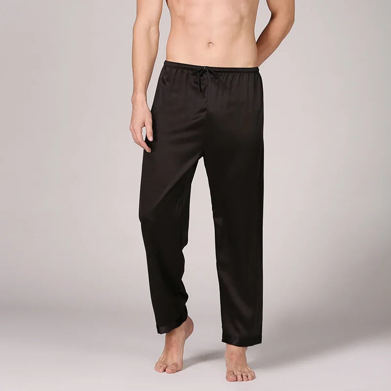 PLUS SIZE Men's Pajamas 2PCS Sleepwear Set Silk Satin Indoor