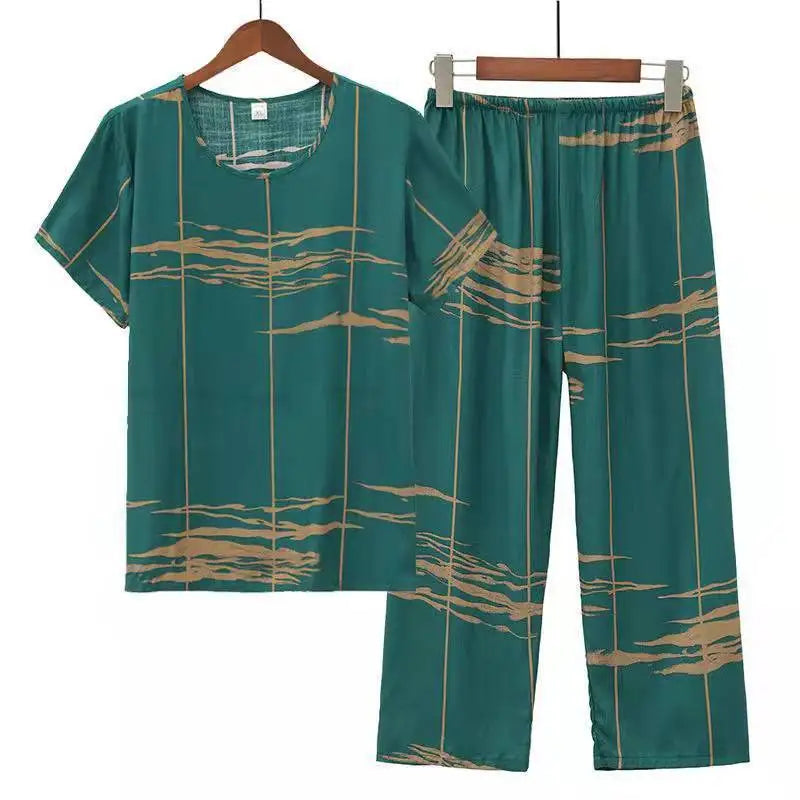 Pajama Pants Set Women's Clothing Homewear Spring Summer