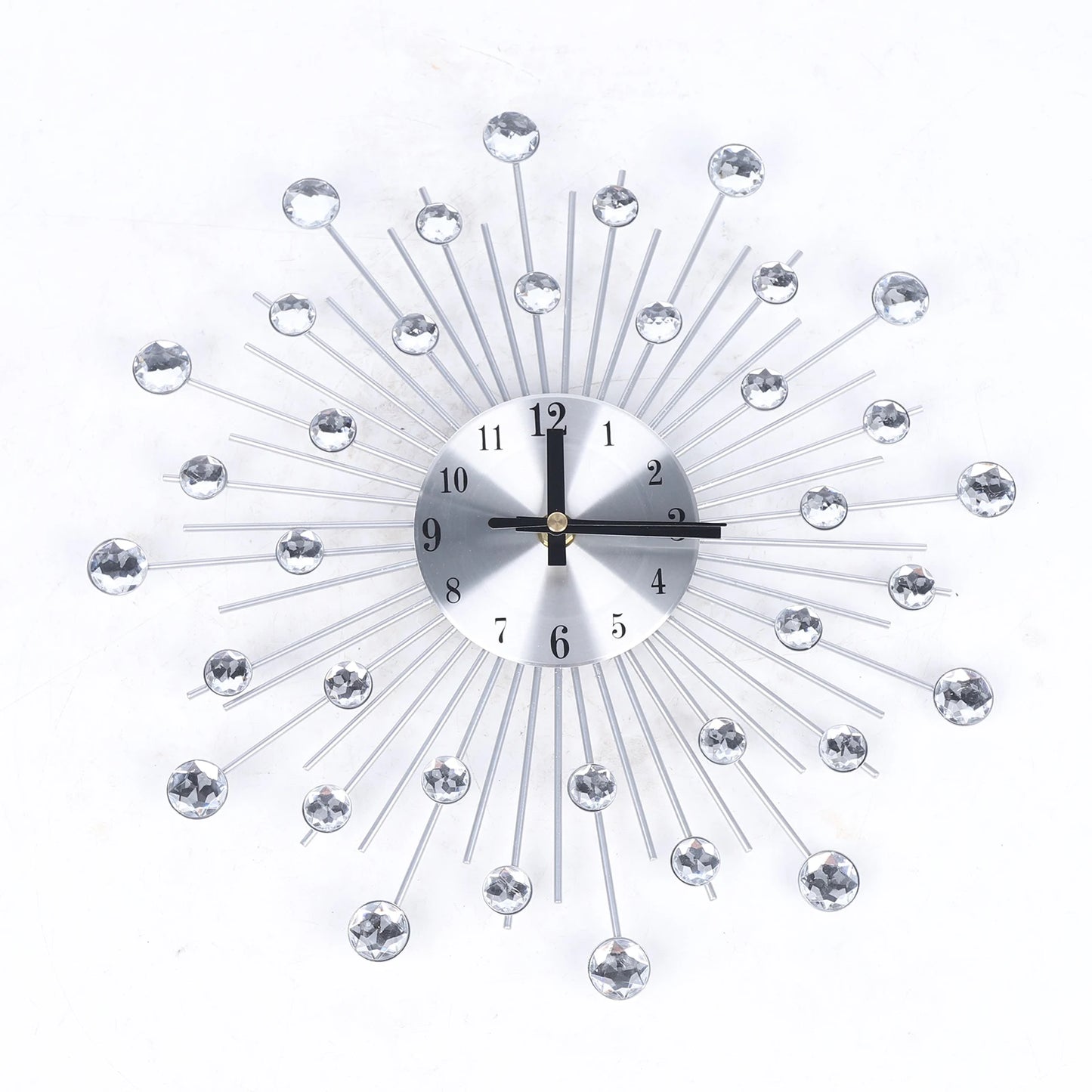 Modern Round Sun Shaped Large Battery Wall Clock for Living Room Home Decor