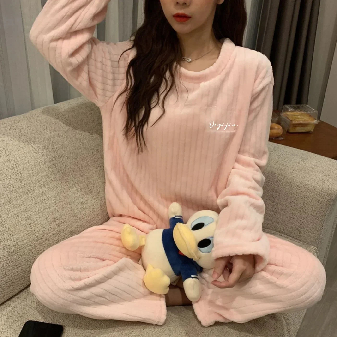 Pyjamas Winter Women's Clothing Suits Thick Padded Pajamas