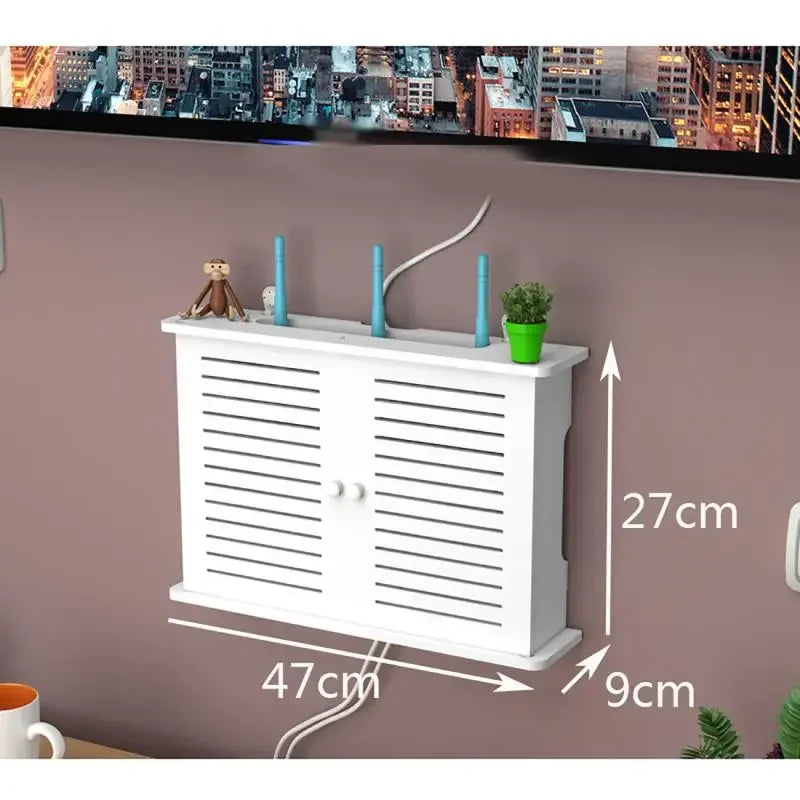 Shelf Storage Boxes Punch-free Wire Bracket Wood-Plastic Wall Hanging Plug Board for Home