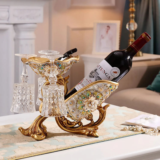 Luxury Wine Bottle Stand Rack Furnishing Craft Home Decoration Display Stand