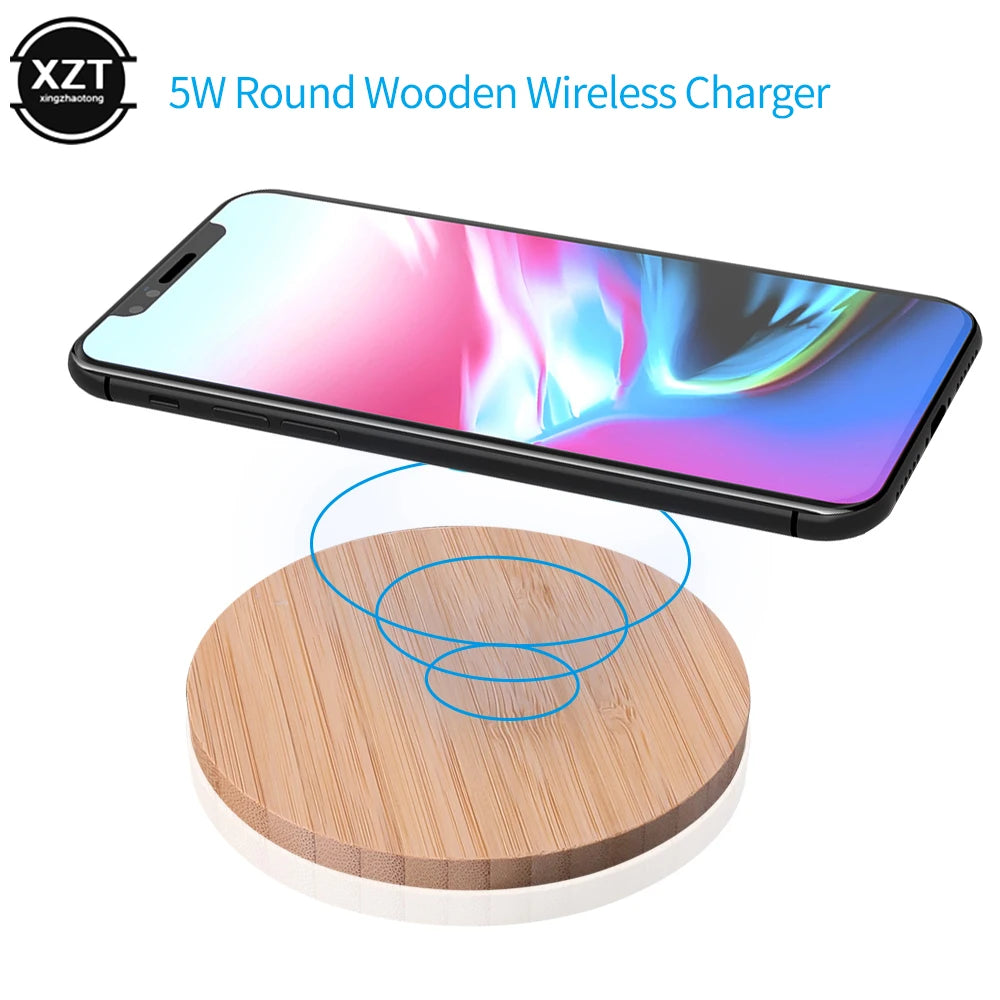 Quick Charge Wood Wireless Charger for Mobile Phone 5W Wooden Wireless Charger USB C