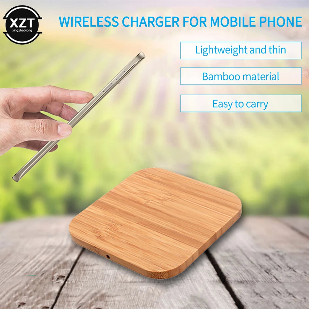 Quick Charge Wood Wireless Charger for Mobile Phone 5W Wooden Wireless Charger USB C