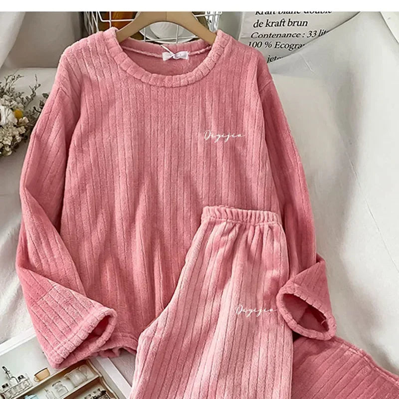 Pyjamas Winter Women's Clothing Suits Thick Padded Pajamas