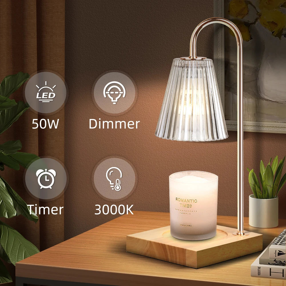 Retro Table Light LED Bedside Lamp Brightness Adjusted Night Lights With Timer USB Desk Decor Candle Warmer Lights