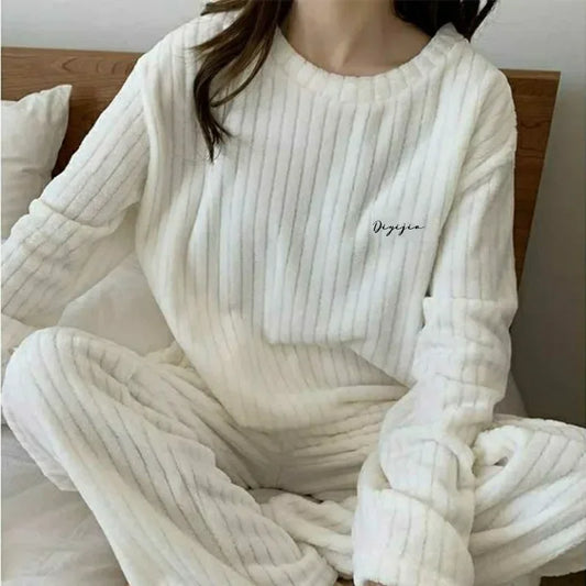 Pyjamas Winter Women's Clothing Suits Thick Padded Pajamas
